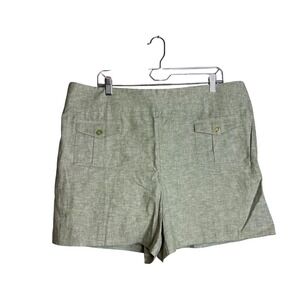 NY&C Linen Blend Safari Shorts Size XXL Patch Pockets Pull On‎ Elastic Waist NWT